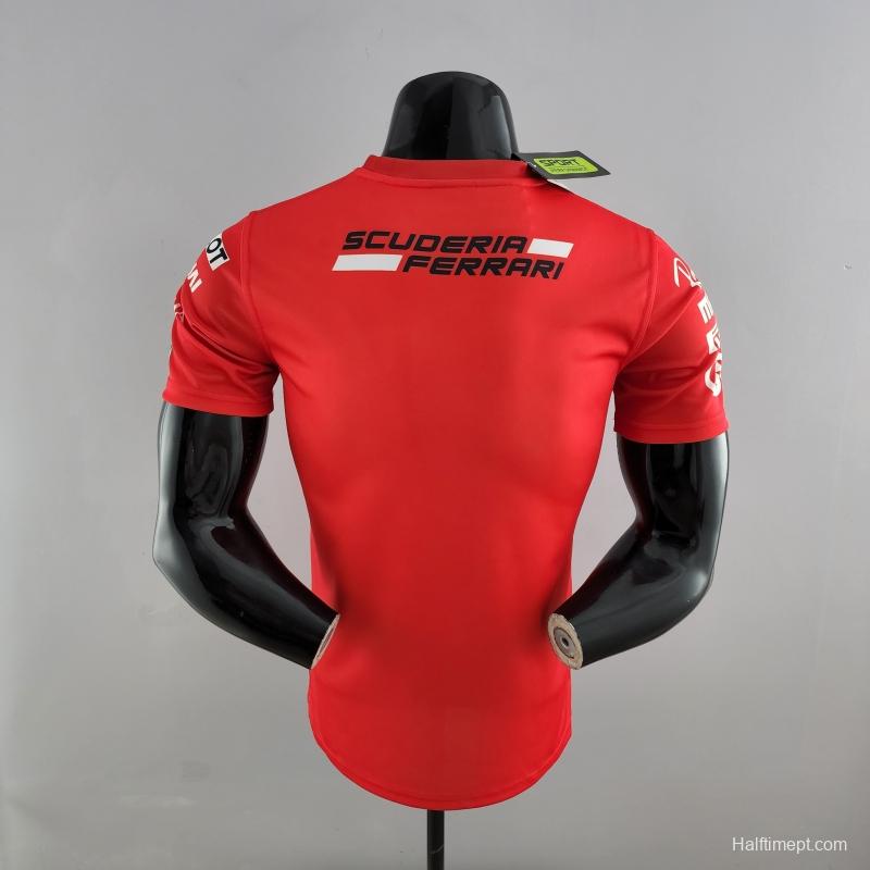 2022 F1 Ferrari  RED T-shirts Full Sponsor #0007