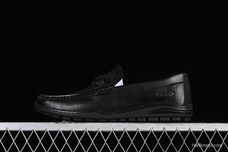 ECCO Soft Moc Series Loafers Men's British Slip-On Driving Shoes - 65707001001