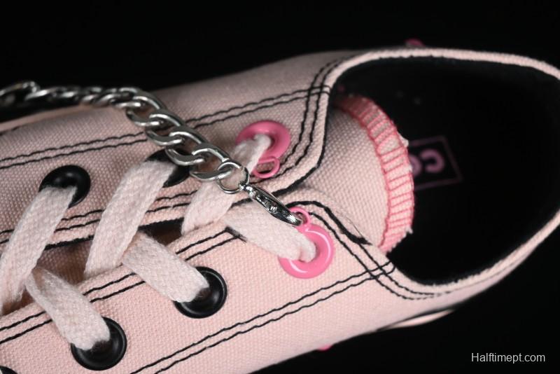 Converse Chuck 70s Low-Top Casual Sneakers with Black-Pink Chain Design - A09542C