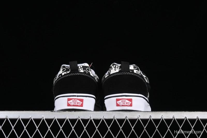 Vans Classics Knu Skool Checkerboard Graffiti Chunky Tongue Skate Shoes - VN0009QC6BT