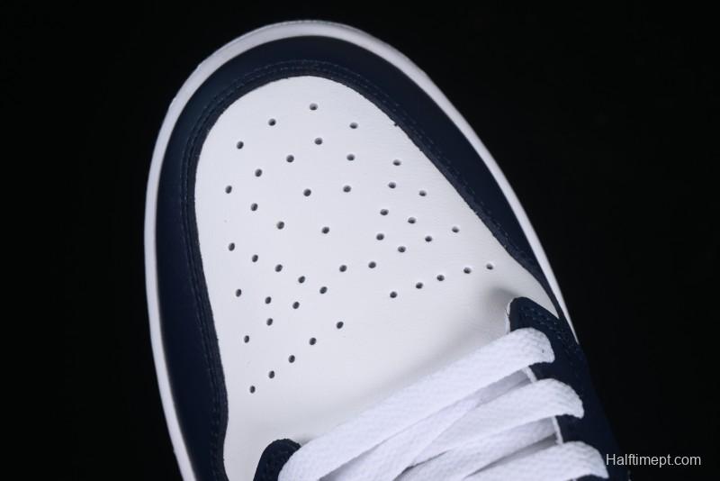 Nike Air Jordan 1 Low AJ1 White Blue Grey Low Top Lifestyle Basketball Shoes - 553558-141