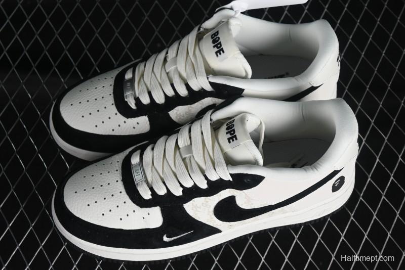 Nike Air Force 1 '07 Low BAPE Collaboration - White Black Camo Casual Sneakers - BA8806-845