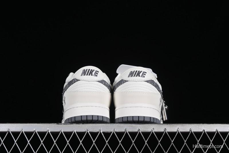 Nike SB Dunk Low MLB Collaboration - Grey Denim Anniversary Custom Low-Top Casual Skate Shoes - DQ1098-347