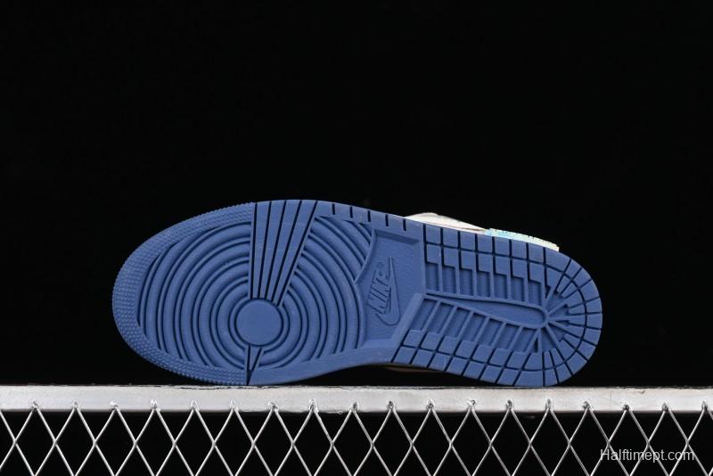 Nike Air Jordan 1 Low AJ1 Retro Basketball Shoes Panda Prank Voyage Theme - 553558-414