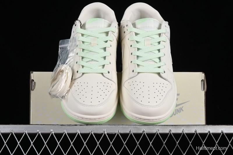Nike SB Dunk Low LV Collaboration - Double Swoosh Fluorescent Green Anniversary High-End Custom Low-Top Casual Skate Shoes - XX2025-321