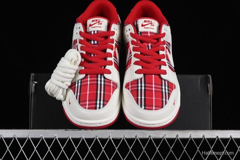 Nike SB Dunk Low Supreme - Plaid Colorway Low-Top Casual Skateboarding Shoes - SU1853-512