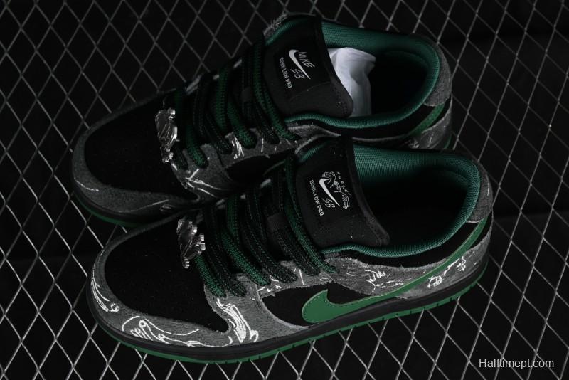 Nike There Skateboards x Nike SB Dunk Low Graffiti Art Style Collaboration SB Low Top Casual Skate Shoes - HF7743-001