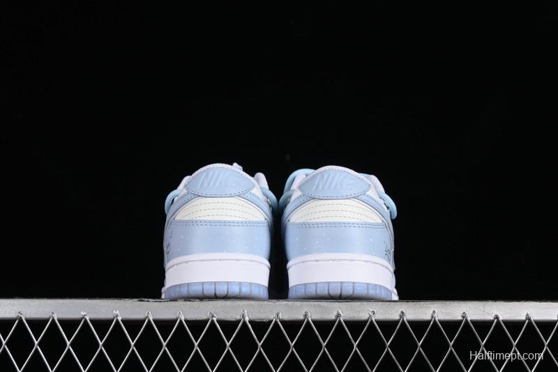 Nike Dunk Low SB Casual Sneakers in Light Blue with Sea Salt Lime Accents - FJ7743-194