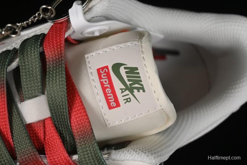 Nike Air Force 1 '07 Low Supreme Casual Sneakers in Beige Red Green - XZ6188-009