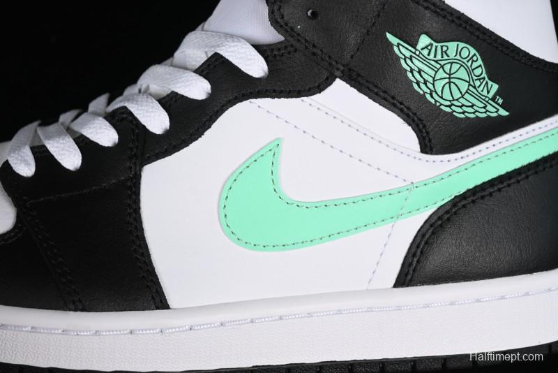 Nike Air Jordan 1 Mid AJ1 White Black Green Culture Casual Sneakers - DQ8426-103