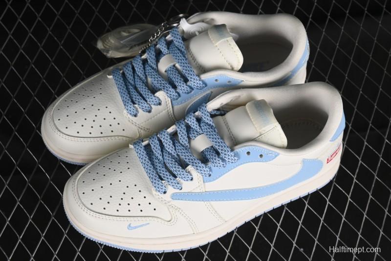 Nike Travis Scott x Fragment Design x Air Jordan 1 Low OG SP AJ1 Stone Island Collaboration - BB6588-105