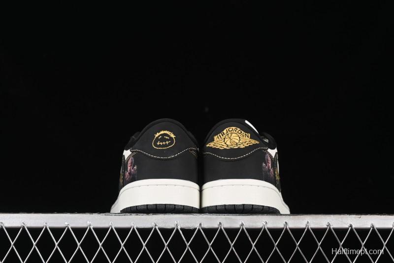 Nike Travis Scott x Fragment Design x Air Jordan 1 Low OG SP AJ1 Black Wukong Collaboration - CH6336-012