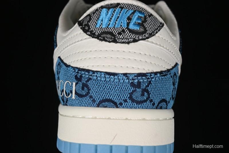 Nike SB Dunk Low Gucci Collaboration - Royal Blue Anniversary High-End Custom Low-Top Casual Sneakers CF3688-002