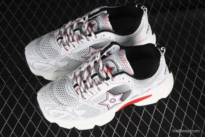 Dior Chrono Round Toe Lace-Up Lifestyle Casual Running Sneakers - 19W WHITE RED