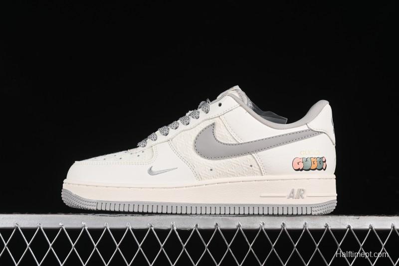 Nike Air Force 1 '07 Low Gucci Collaboration - Beige Grey Linen Casual Sneakers - XZ3398-688