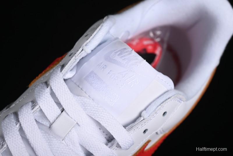 Nike Supreme x Air Force 1 Low Casual Sneakers with Full-Grain Leather and 3/4 Air Cushion - CU9225-101