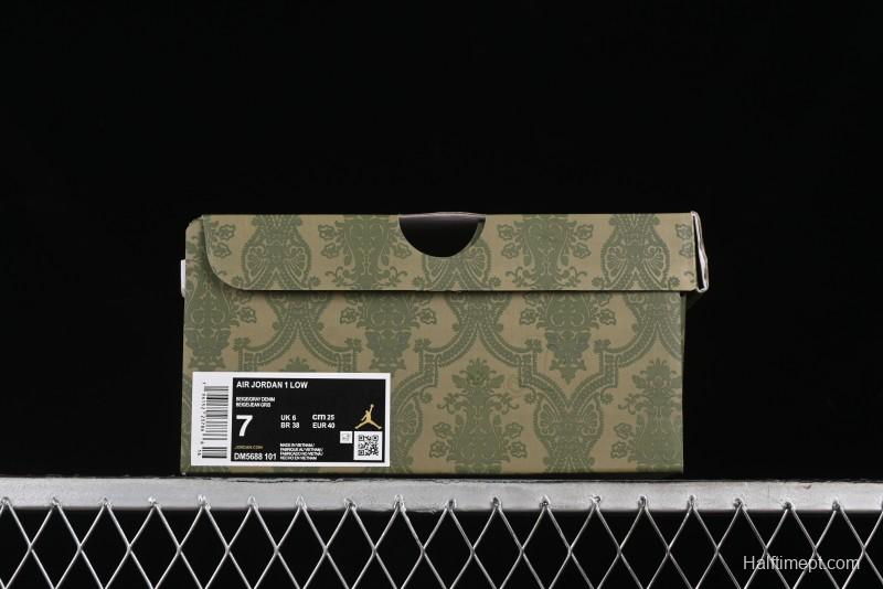 Nike Air Jordan 1 Low Gucci Collaboration - Smoke Grey Pattern High-End Custom Retro Basketball Shoes - DM5688-101