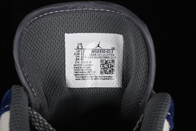 Nike Air Jordan 1 Low OFF-WHITE Collaboration - Qilin Blue Retro Basketball Shoes - WG8850-013