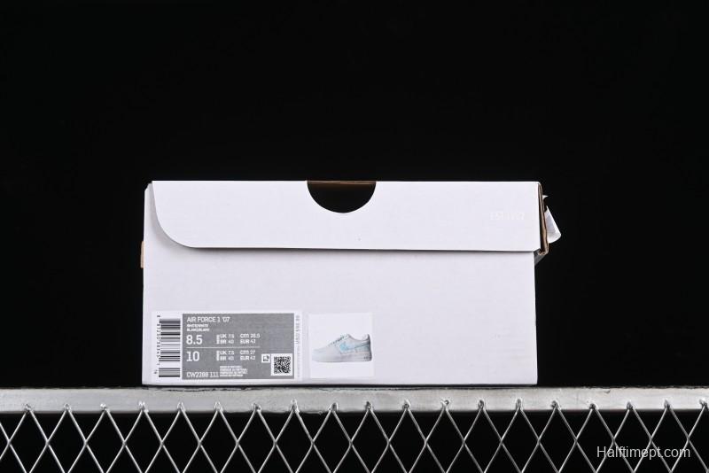 Nike Air Force 1 '07 Low Anime LOVE Series White Blue Spray Paint Casual Sneakers - CW2288-111