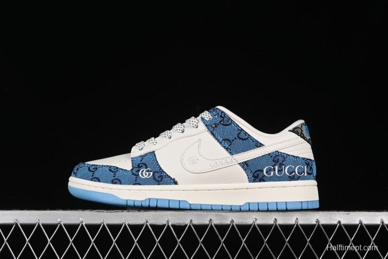 Nike SB Dunk Low Gucci Collaboration - Royal Blue Anniversary High-End Custom Low-Top Casual Sneakers CF3688-002