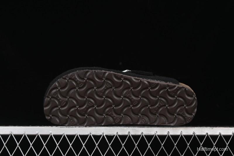 Birkenstock Half Open Toe Sandals with Smokeless Coal Wool Upper - G.D4