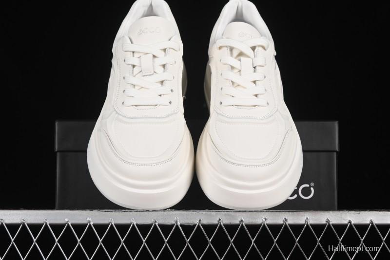 ECCO Street ACE Series Autumn New Retro Fashion Casual Leather Platform Sneakers - 63336101002