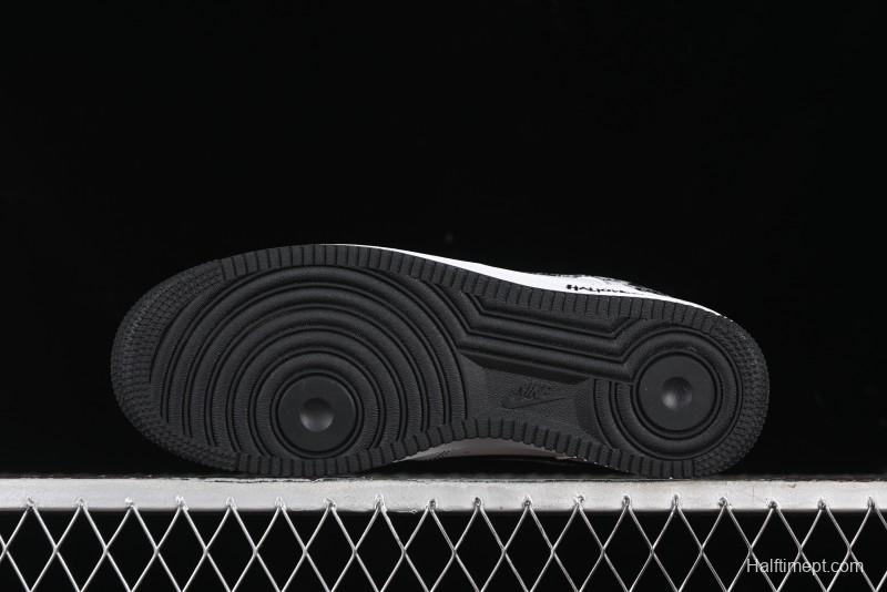 Nike Air Force 1 '07 Low Casual Sneakers with Black and White Hand-Drawn Anime Design - CT2585-100