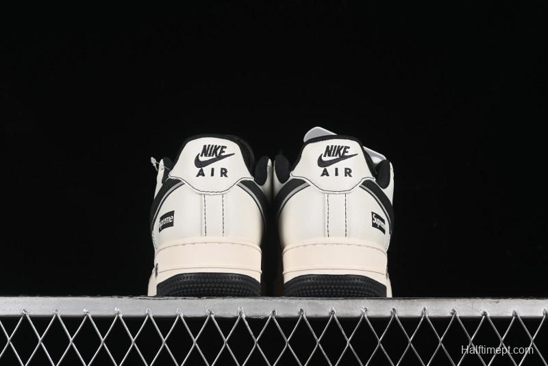 Nike Air Force 1 '07 Low Supreme Collaboration - Beige Grey Pigskin Low-Top Casual Sneakers - XZ6188-018