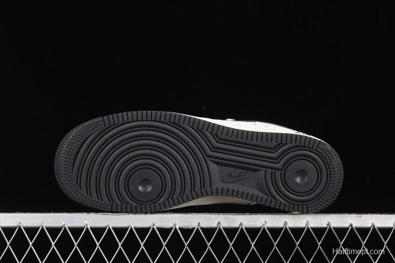 Nike Air Force 1 '07 Low Gucci Collaboration - Dark Blue Linen Casual Sneakers - XZ3398-888