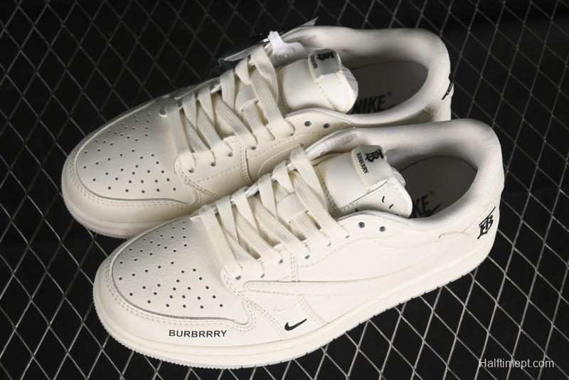 Nike Travis Scott x Fragment Design x Air Jordan 1 Low OG SP AJ1 Burberry Collaboration - BB6588-313