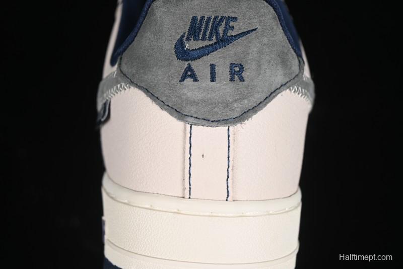 Nike Air Force 1 '07 Low Dior Collaboration - Light Blue Knit Swoosh Low-Top Casual Sneakers - KK1988-012