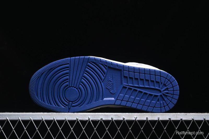 Nike Air Jordan 1 Low Stussy Collaboration - Premium Custom Retro Basketball Shoes with Blue-Grey Accents - DM9188-006