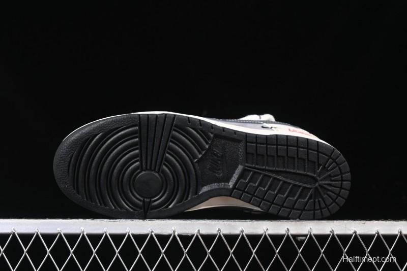 Nike SB Dunk Low Supreme Collaboration - Strap Light Gray Hook Anniversary High-End Custom Low-Top Casual Skate Shoes - YX5066-210