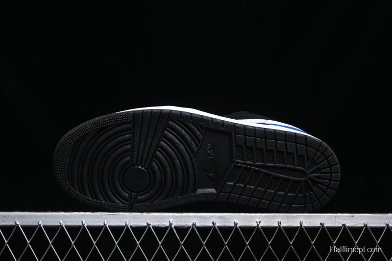 Nike Air Jordan 1 Low Retro Basketball Shoes Black Blue - 553558-042