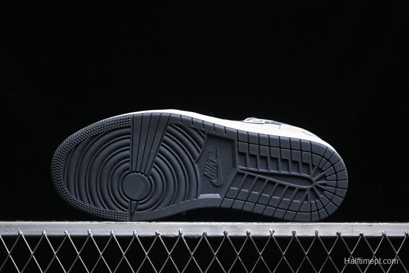 Nike Air Jordan 1 Low AJ1 Bape Collaboration - Custom High-End Retro Basketball Shoes with Light Grey Check - DM9188-008