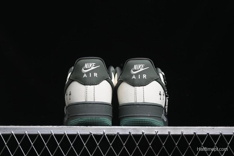 Nike Air Force 1 '07 Low Chrome Hearts Collaboration - Moss Green White Low-Top Casual Sneakers - KK1988-029