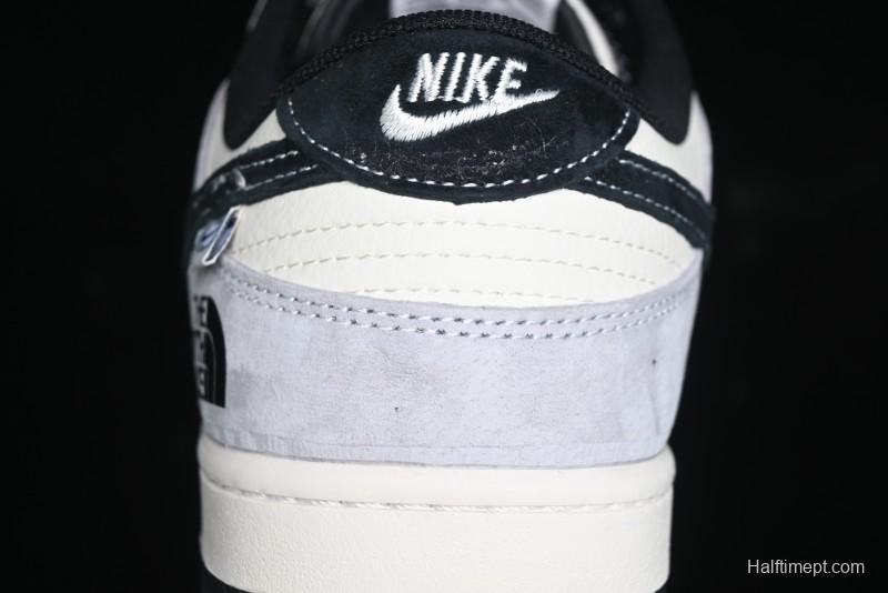 Nike SB Dunk Low The North Face Collaboration - Grey Black Double Swoosh Anniversary Custom Low-Top Casual Skate Shoes - XX3168-108