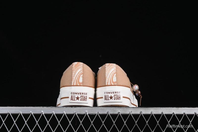 Converse All Star Platform Sneakers in Coffee Bean Milk Tea Color with OrthoLite Insole and Thick Sole for Height Boost - A11619C