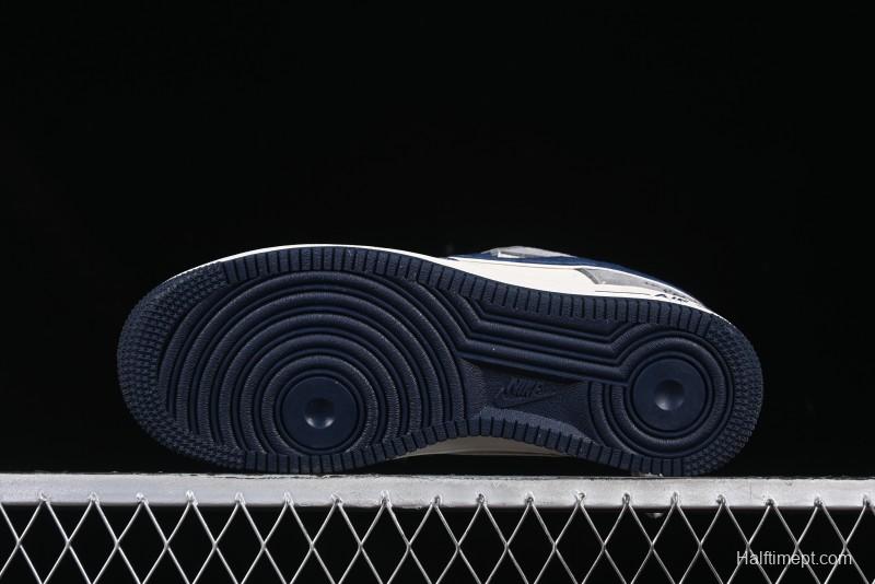 Nike Air Force 1 '07 Low The North Face Collaboration Beige Grey Navy Swoosh Casual Sneakers - XZ6188-975