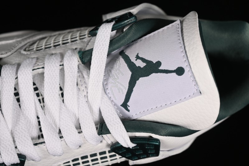 Nike Air Jordan 4 Retro Sneakers with Oxidized Green Accents and Visible Air Cushion - AQ8138-103