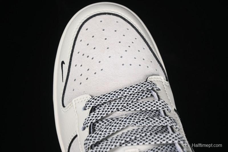 Nike SB Dunk Low The North Face x CDG Triple Collaboration Black Letter Grey Swoosh Anniversary Custom Low-Top Casual Skate Shoes - DM6868-029