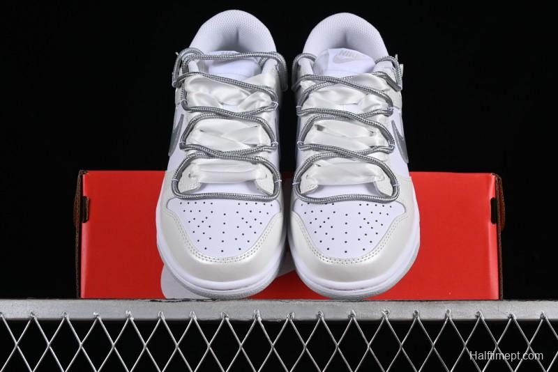 Nike Dunk Low SB Casual Sneakers with Deconstructed Laces and Ribbon Bow Design - DH9765-102
