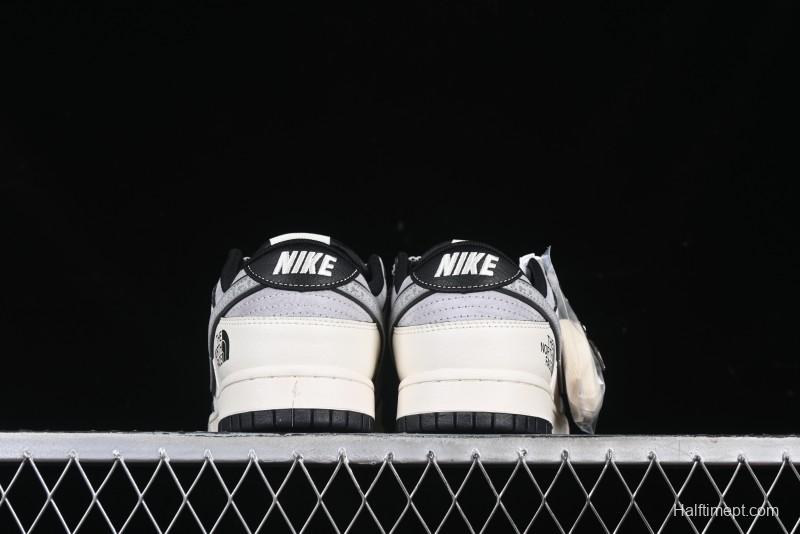 Nike SB Dunk Low The North Face x CDG Triple Collaboration Black Letter Grey Swoosh Anniversary Custom Low-Top Casual Skate Shoes - DM6868-029
