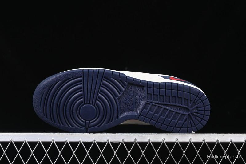 Nike SB Dunk Low Supreme Collaboration - Two-Tone White Swoosh Anniversary Customized Low-Top Casual Skate Shoes - DJ2024-045