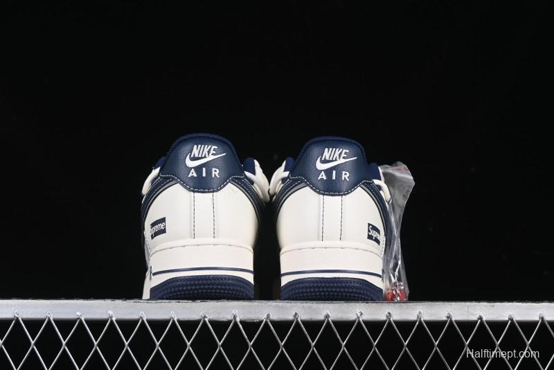 Nike Air Force 1 '07 Low Supreme Collaboration Beige Blue Low-Top Casual Sneakers - DM6688-018