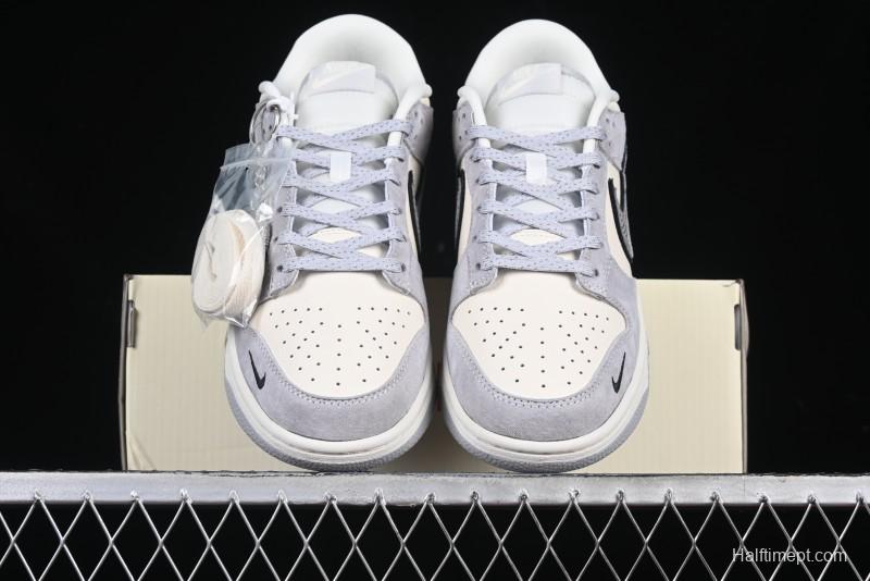 Nike SB Dunk Low The North Face Year of the Snake Grey White Grey Swoosh Anniversary Custom Low-Top Casual Skate Shoes - KK1333-019