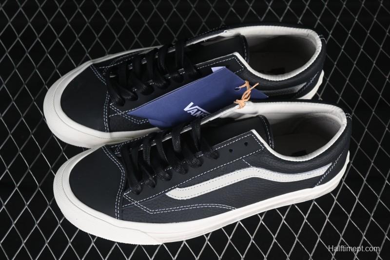 Vans Premium Old Skool 36 Full-Grain Leather Retro Skate Shoes - VN000D57BLK