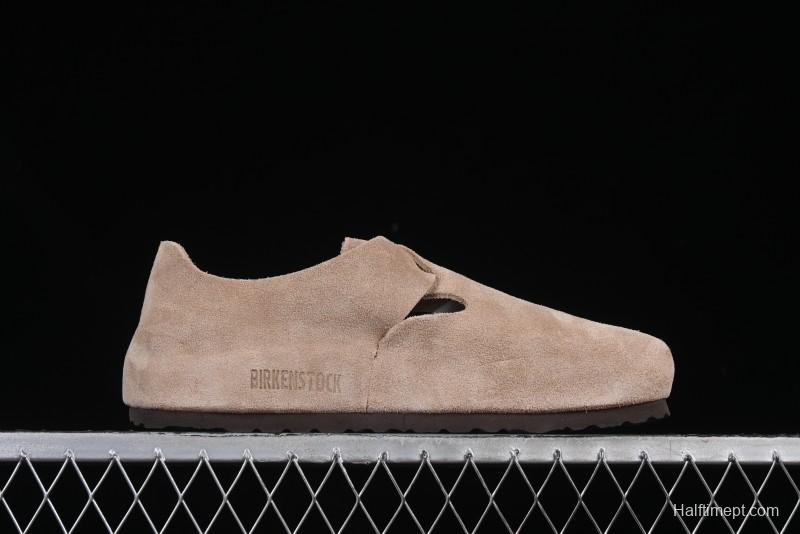 Birkenstock London BS Unisex Slip-On Comfort Shoes with Soft Suede Leather and Lambswool Insole - G.D4