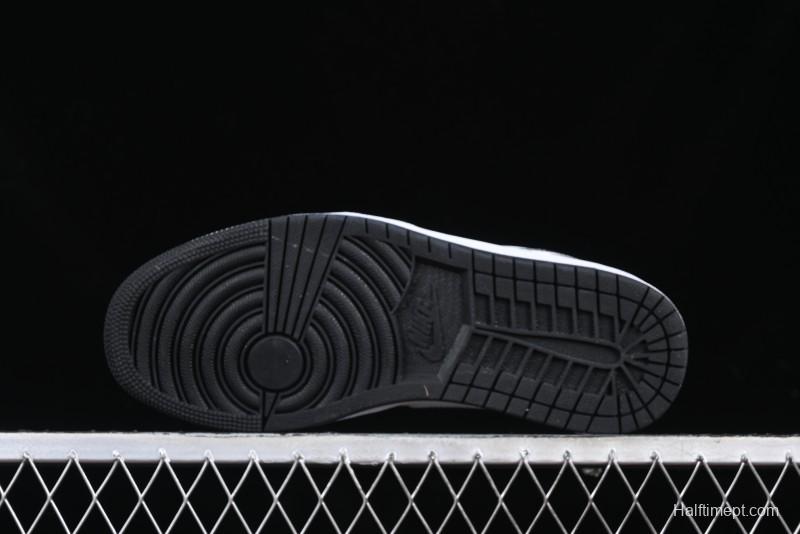 Nike Air Jordan 1 Low AJ1 Basketball Shoes in Black White Silver - 553558-131