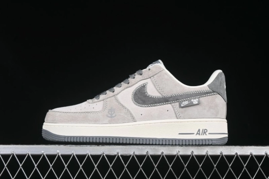 Nike Air Force 1 '07 Low Violent Bear Collaboration Grey Embroidered Swoosh Low-Top Casual Sneakers - KK1988-047